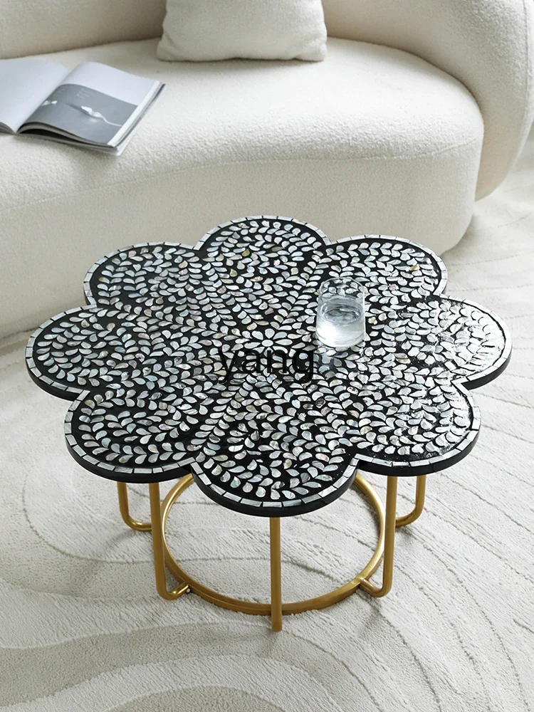 Yjq High-Grade Shell Side Table Creative and Slightly Luxury Living Room Sofa Quiet Wind Bed & Breakfast Balcony Table