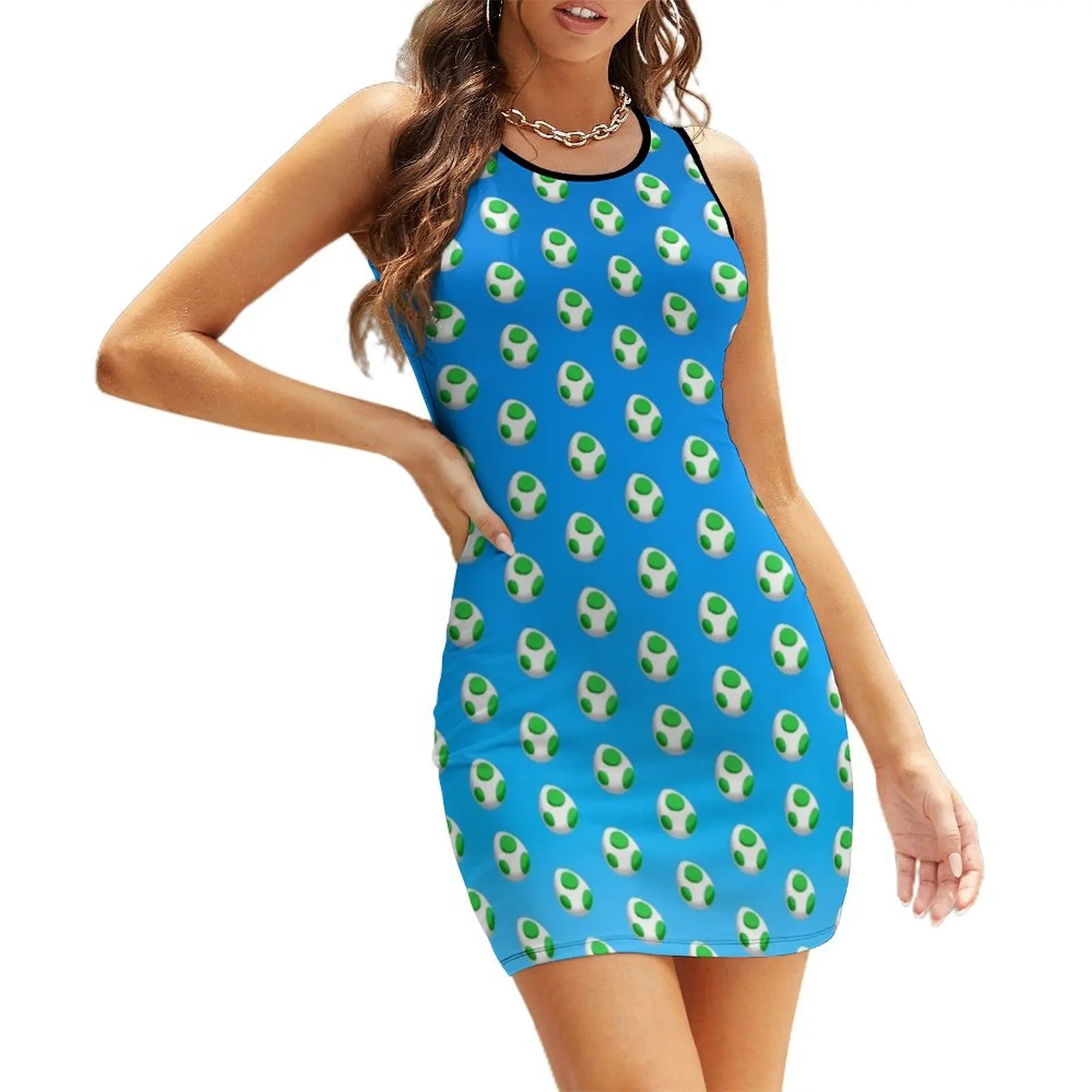 

Dinosaur eggs (green) Sleeveless Sundress summer dress woman 2025 dress summer dress summer 2025 women women party dresses