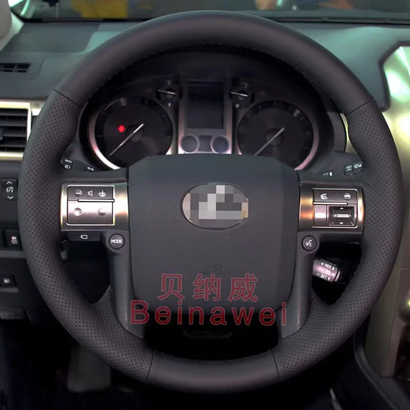 

Hand-stitched Non-slip black Genuine Leather Car Steering Wheel Cover For Lexus GX450 GX460 GX400 2014-2019 Auto Parts