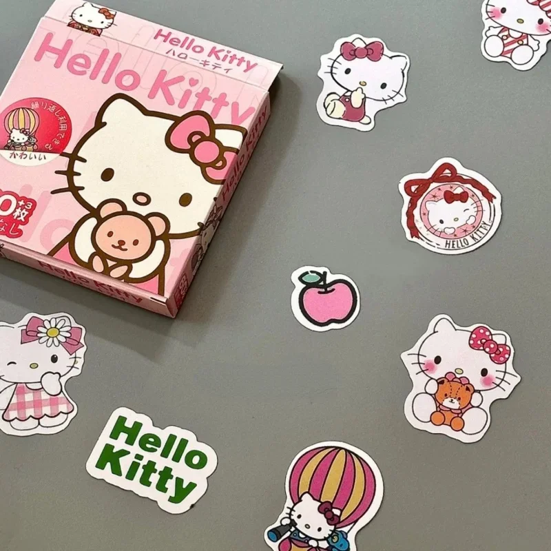 8 Style Kawaii Sanrio Hello Kitty Stickers Anime Ins Gift Box Pattern Sealing Stickers Cinnamoroll Decoration Stationery Sticker