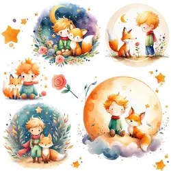 Little Prince Iron-on Transfer For Clothing DIY A-Level Washable T-shirts Thermal Stickers Watercolor Fairytale Patches Applique