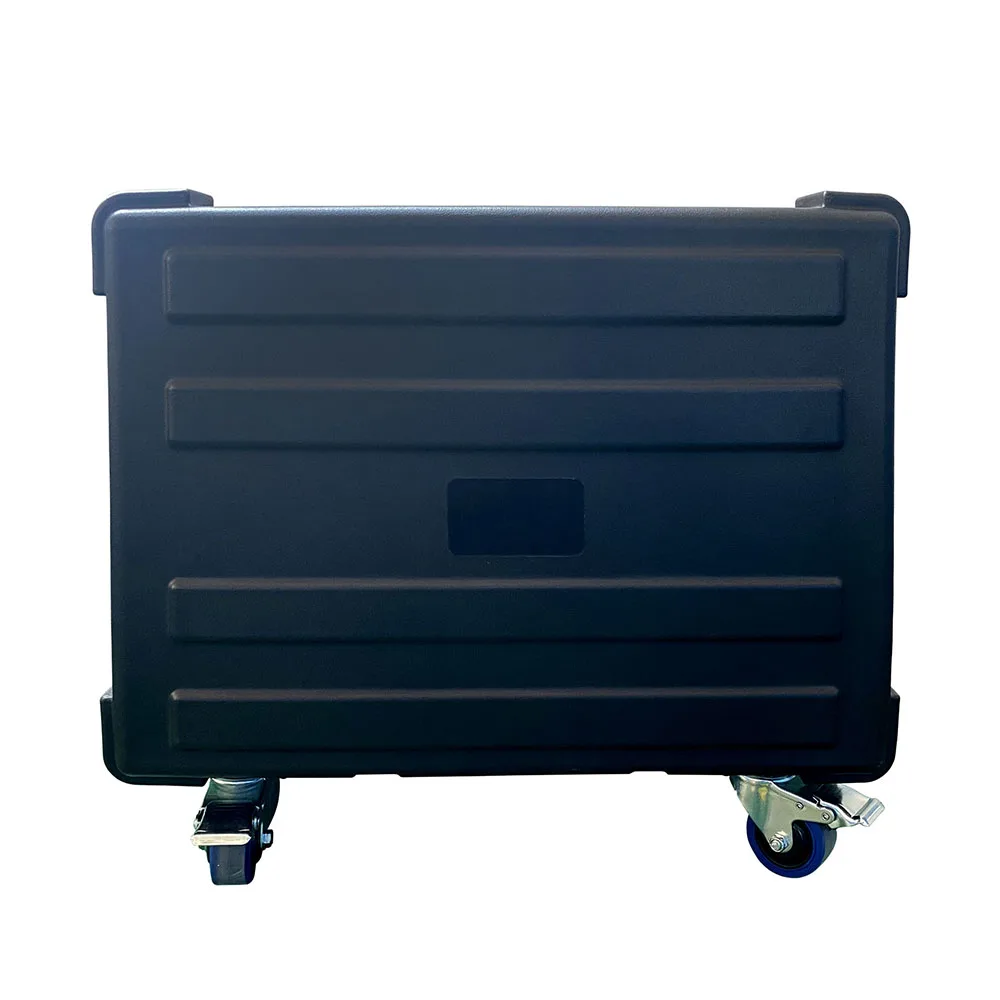 8U Flight Case Waterproof Roto-Molded Impact Resistant Rack Case Front Rear Doors Heavy Duty Casters