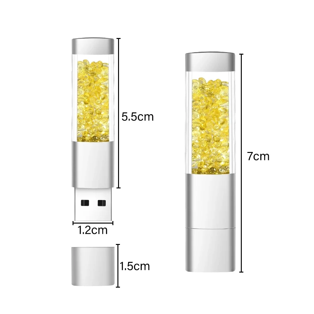 Crystal Pen Drive 128GB Colorful Quicksand Stone Memoria USB 64GB Purple USB Flash Drive 32GB Mini Creative U Disk Gift 16GB 8GB