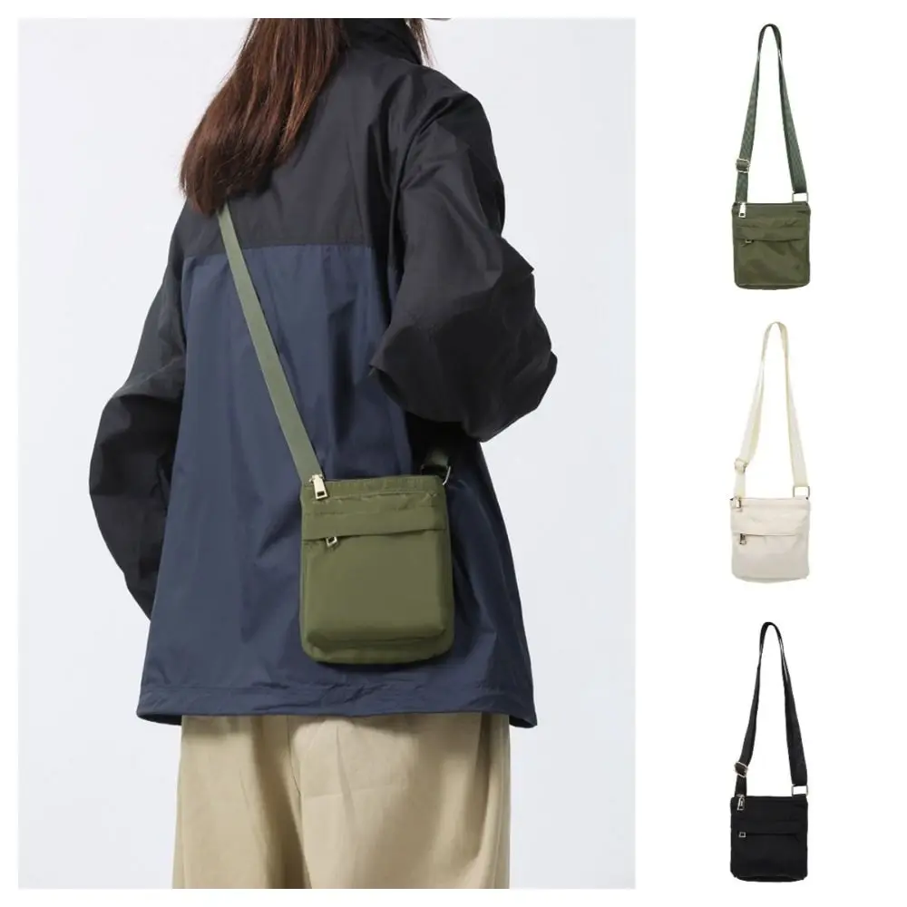 

Multifunctional Crossbody Phone Pouch Handheld Street Style Nylon Shoulder Bag Solid Color Korean Style Men Square Bag Unisex