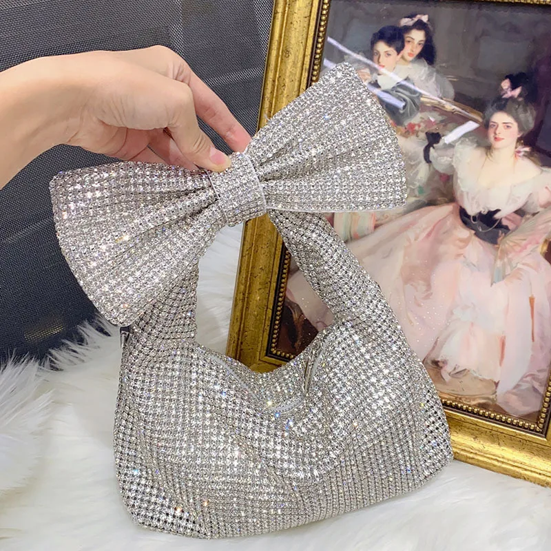 

Женская сумка-тоут с бантом и стразами Flash Diamond Bolsos De Diseñador Lujo Vestido De Noche Fiesta Lujo Роскошные сумки