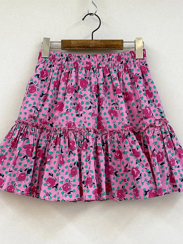 Slimming High Waist f Skirt with Ruffle Design for Women Ele Summer Chic Print Splicing Sle Ladies' Sweater