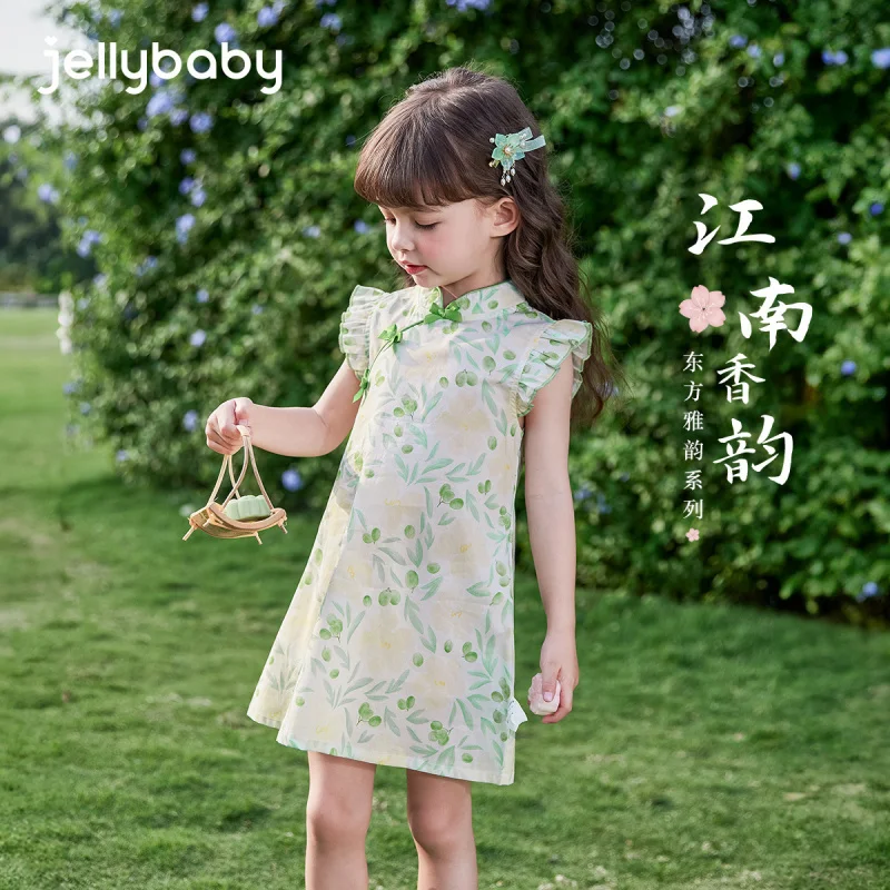

[7AAntibacterial]Girls' Chinese-style cheongsam, baby pure cotton Tang suit, toddler dress, summer children's new Chinese-style