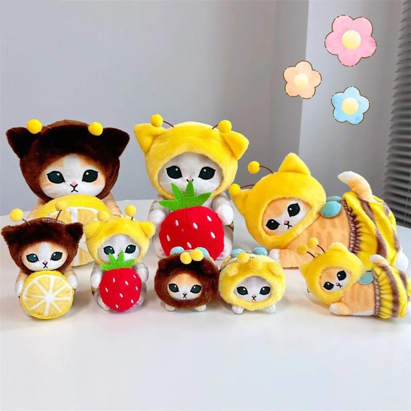 

9/12 см забавная акула, кошка, плюшевая игрушка, животное, косплей, пчела, держащая лимонную клубнику, милый кошелек для монет, мягкая кукла для детей, подарки