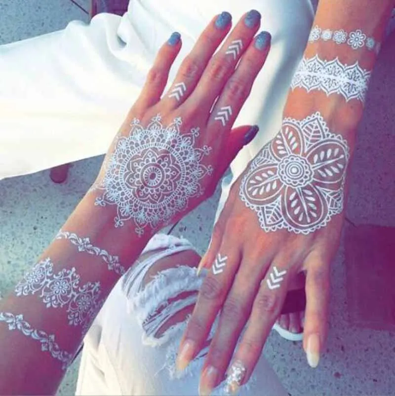 Temporary Tattoo Stickers Wedding Bridal White Lace Water Transfer Tattoo Decals Boy Art Fake Tattoos Chest Arm Boy Art Tattoos