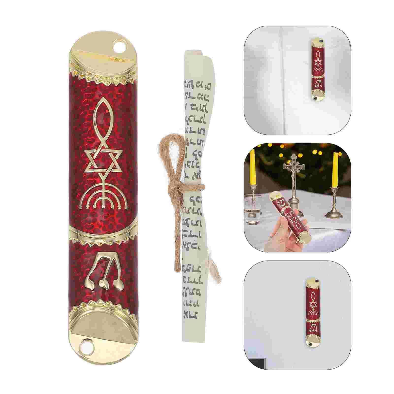 Classic Goal Post Office Mezuzah Scroll Zinc Alloy House Pewter Plaque Jewish Religious Door