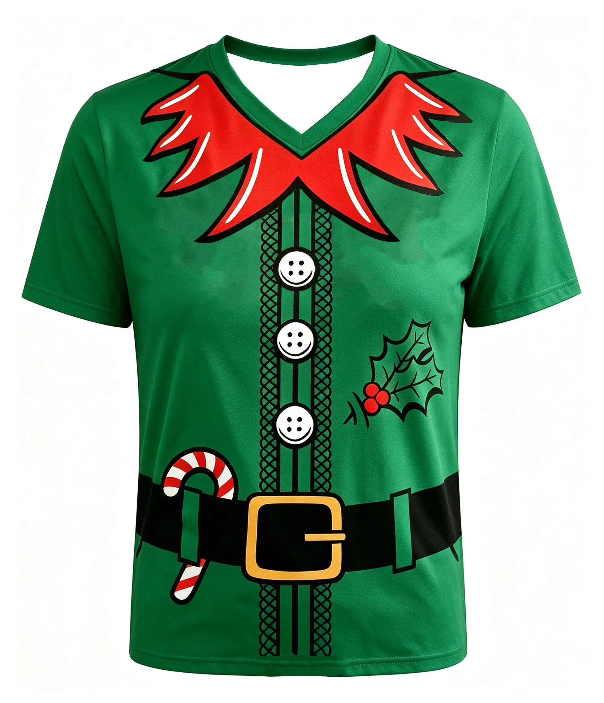 2026 New Fun Christmas 3D 3D Printed T-shirt Santa Claus Christmas Party Short Sleeve Casual Round Neck Family and Child Wear