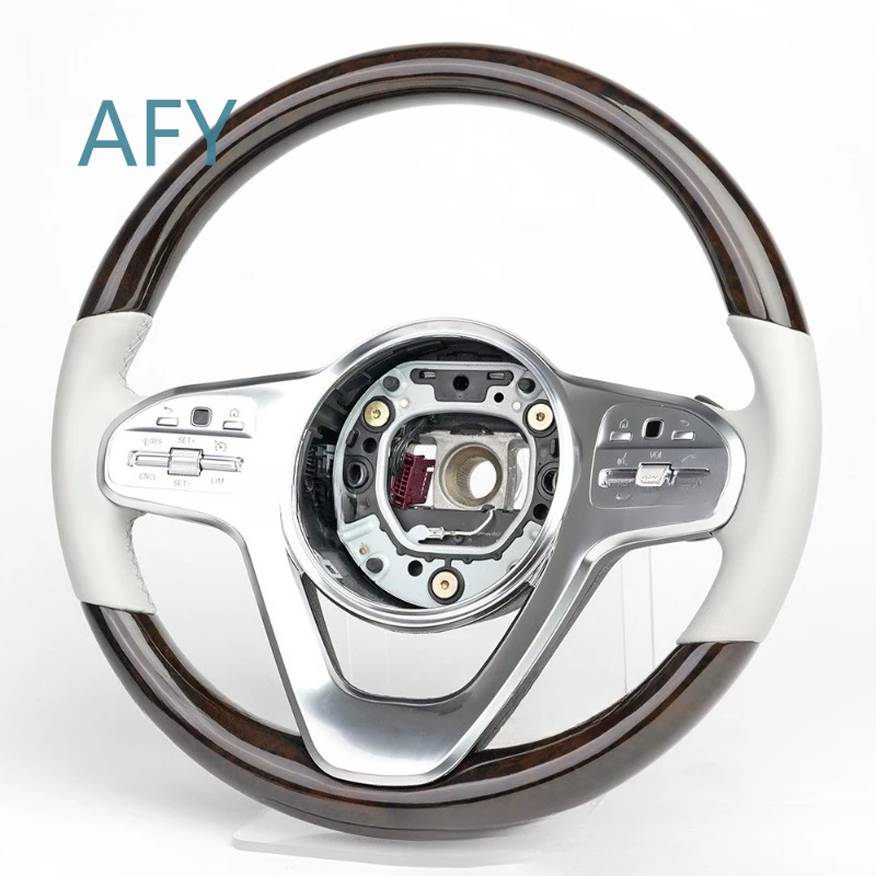 Replacement Mahogany Steering Wheel Assembly for S320 W211 Car Parts Compatible with Mercedes Benz E Class Sedan Interior