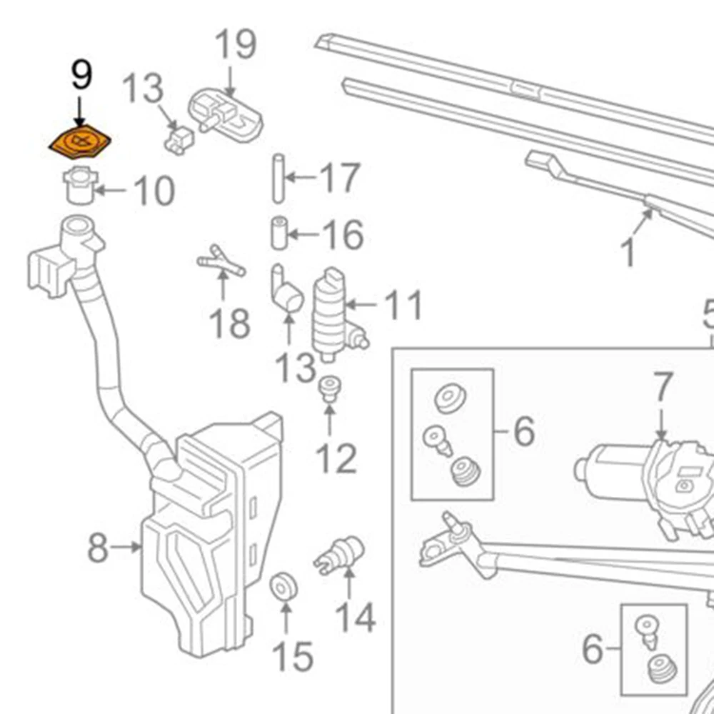 3Q0955455 Car Accessories Fits for Skoda Fabia 5J NJ Combi Karoq 1.0 1.2 TSI 1.4 TDI Windshield Wiper Washer Fluid Reservoir Cap