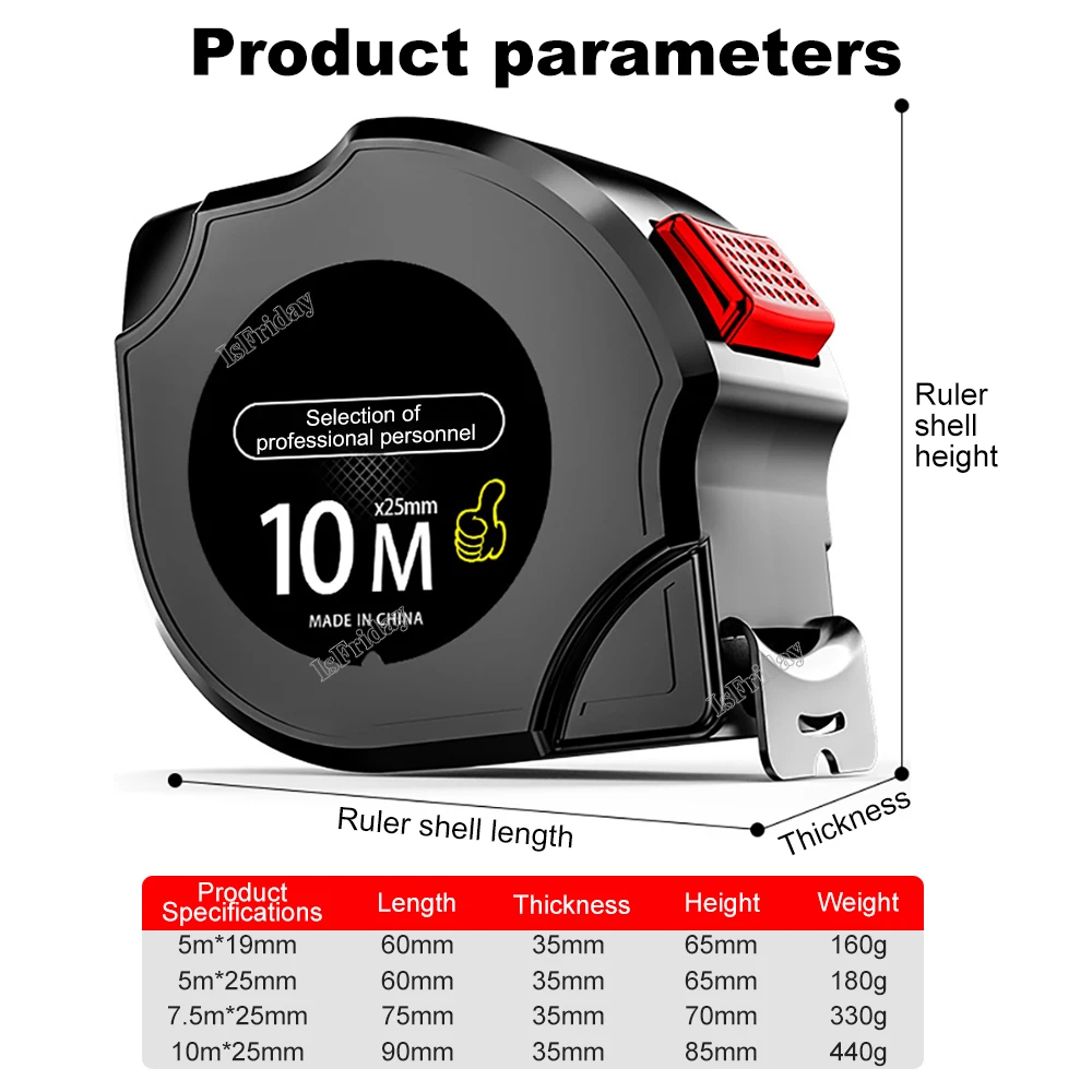 Portable Tape Measure 3/5/7.5/10m Steel Tape Measure Nylon Resistance To Fall Waterproof Distance Measuring Tape Measuring Tool