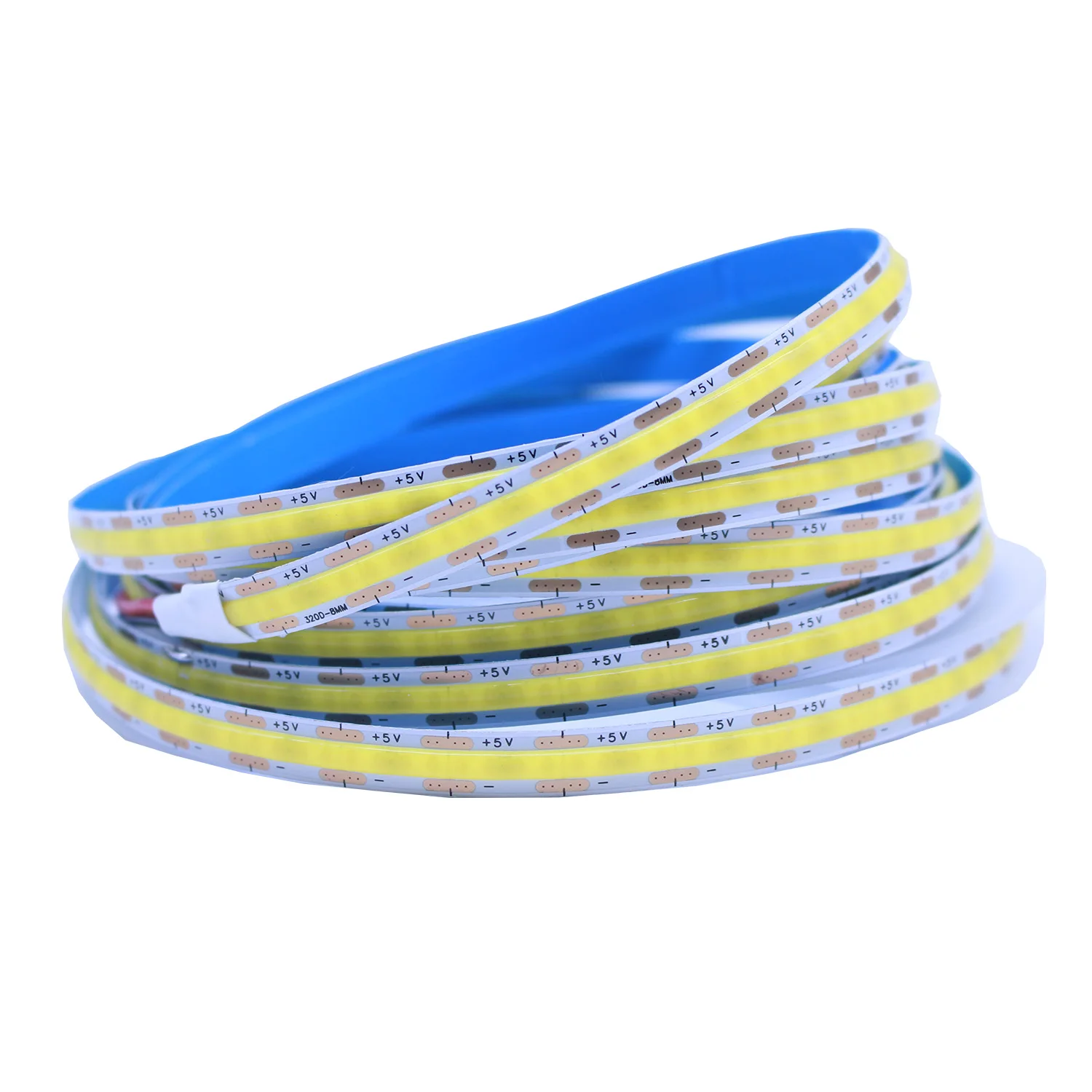 High Density Flexible 5V 12V 24V LED FOB COB Led Light Warm Nature Cool White Linear 3mm 5mm 8mm 10mm tape 320LEDs/M 4000K