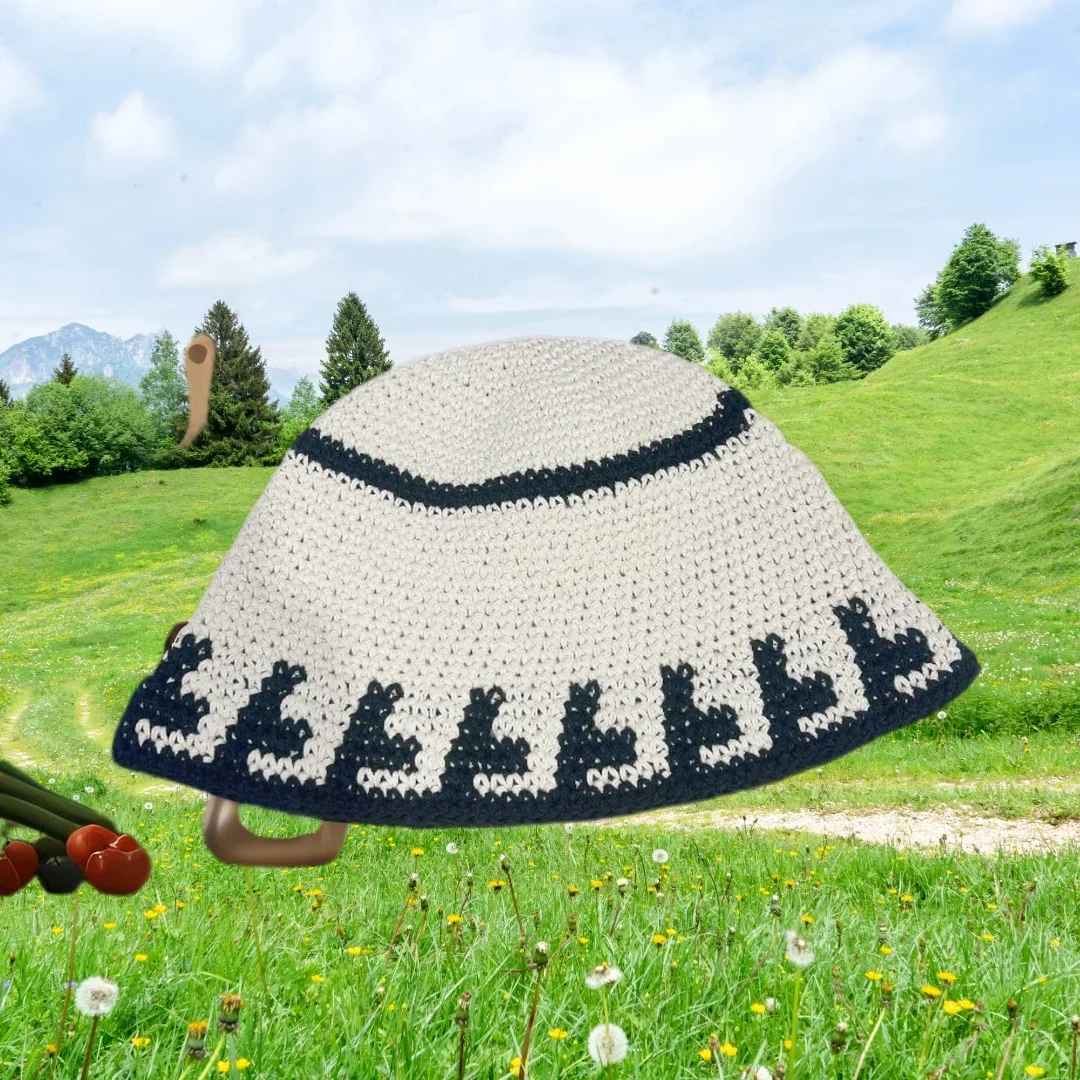 

Street Fashion Bucket Hat Breathable Knit Design Retro Openwork for Unisex Outdoor Cycling Travel Sun Protection Headwear