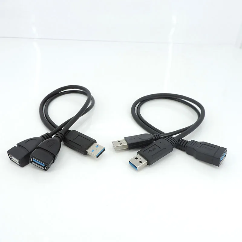 Adaptador de Cable de datos para ordenador portátil, divisor de 2 puertos USB 3,0, macho, hembra a USB Dual 2,0, L1