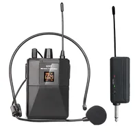Micrófono de auriculares inalámbrico UHF con transmisor, receptor, pantalla Digital LED, transmisor de mochila para enseñanza en vivo
