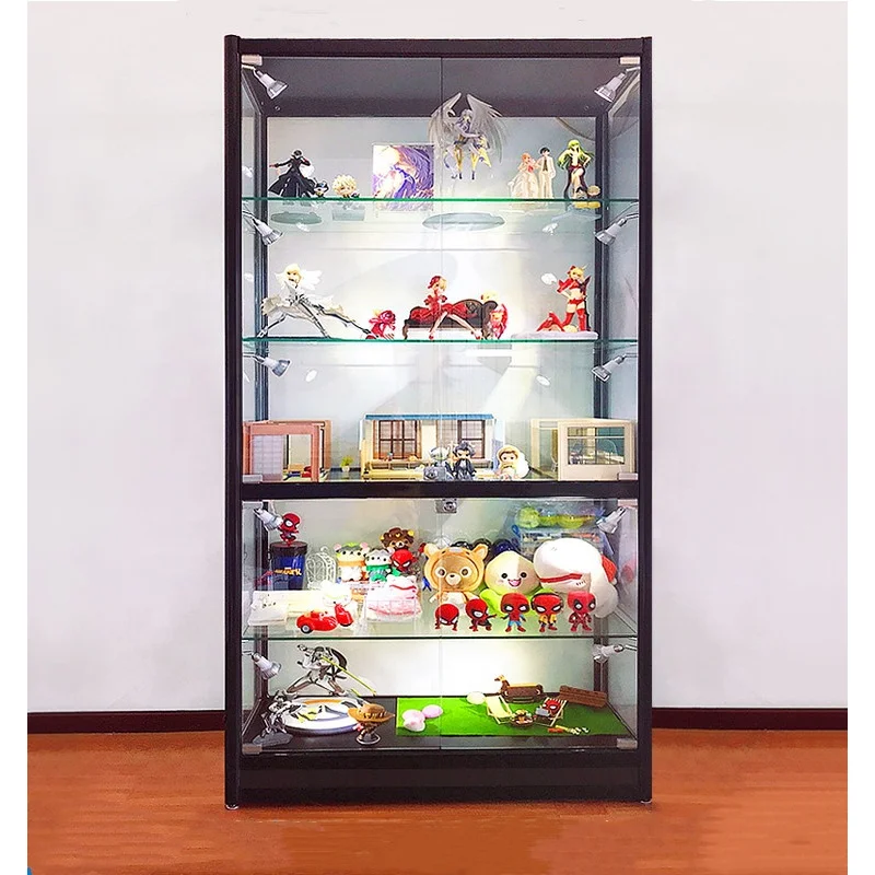 (customized)Boutique Aluminium Profile Showcase Retail Lockable Glass Display Cabinet Cheap Display Showcases Sale