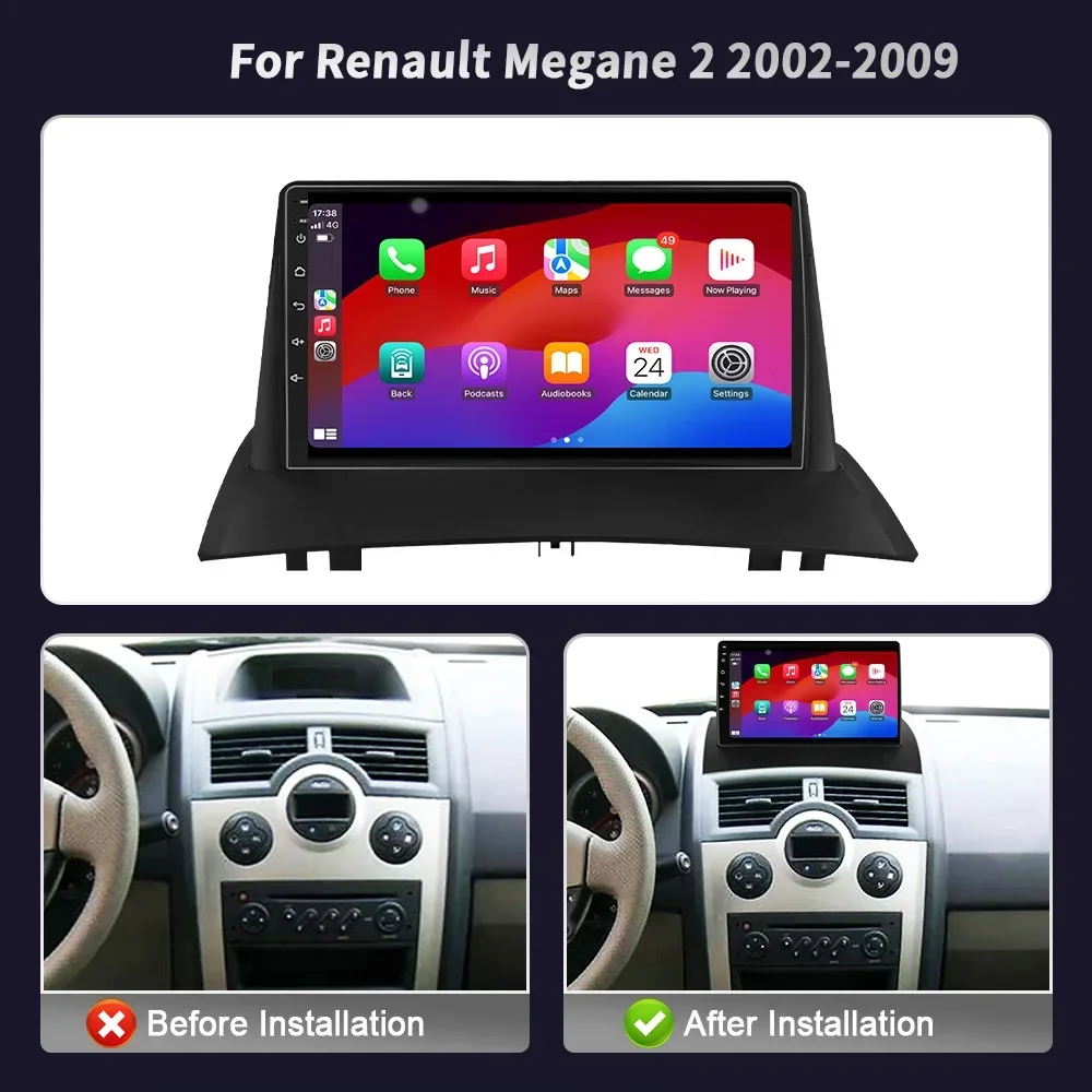 Android  For Renault Megane 2 2002-2009 Car Radio Multimedia Player Navigation 4G CPG WIFI CaPlayer