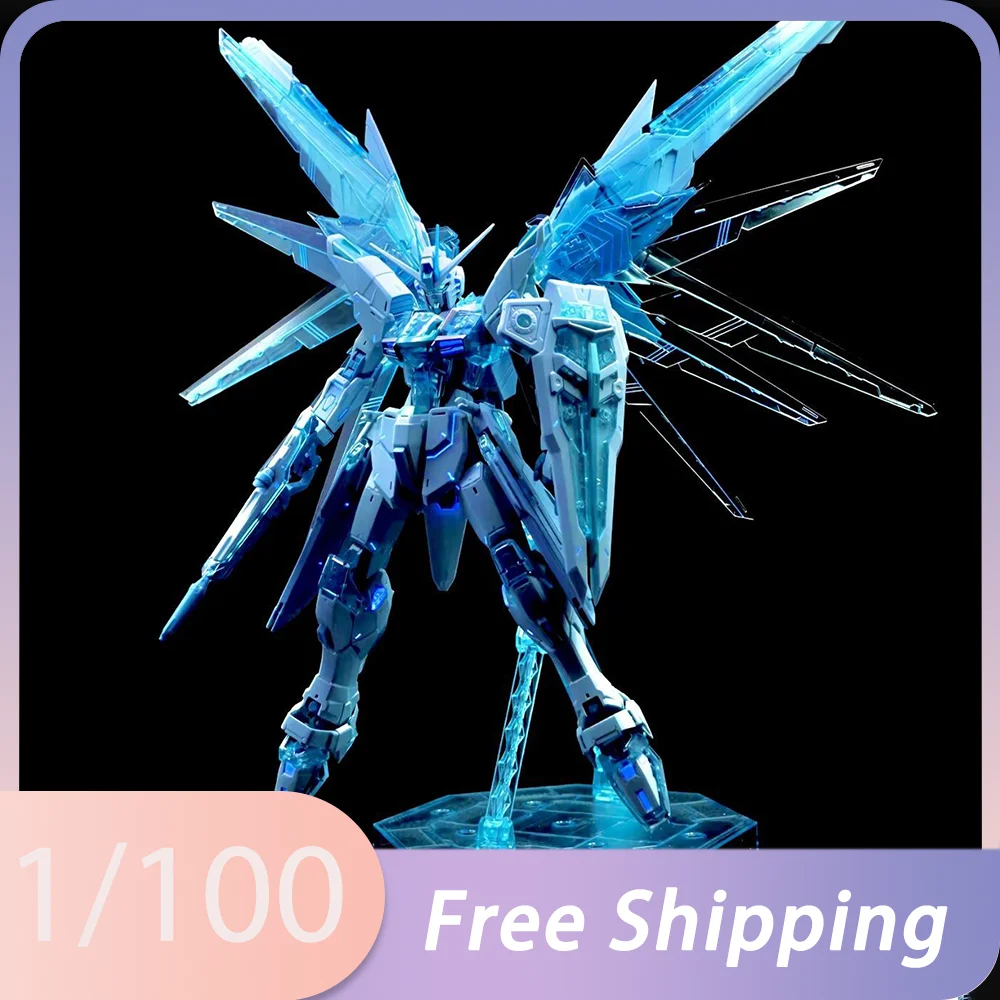 

New in stock Product MG 1/100 Freedom 2.0 Transparent Blue Edition Action Model Assembly Model Kit Anime Figure Birthday Gifts