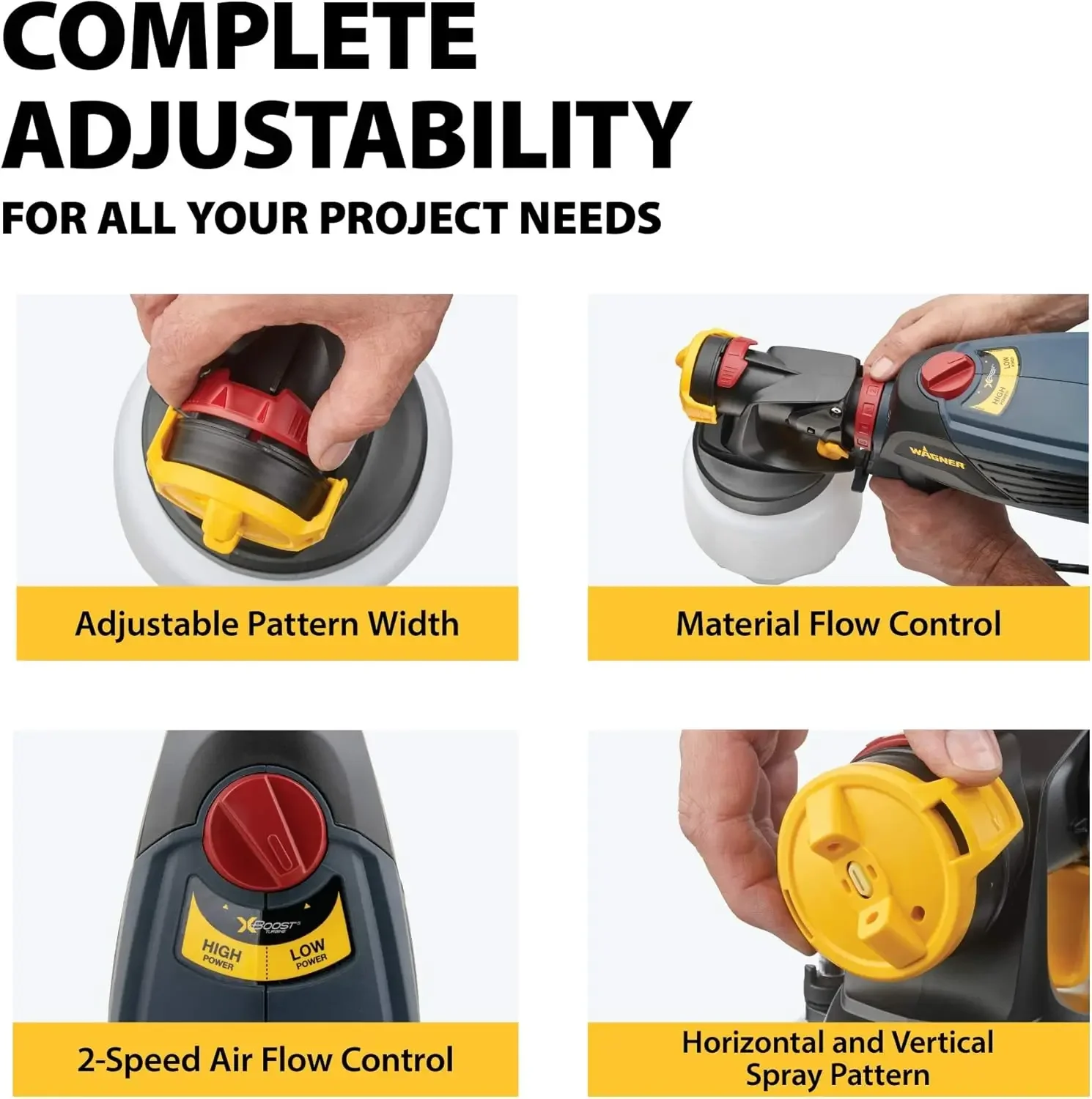 Wagner Spraytech 0529011 FLEXiO 570 Handheld HVLP Paint Sprayer, Sprays Most Unthinned Latex, Includes iSpray Nozzle, Complete A