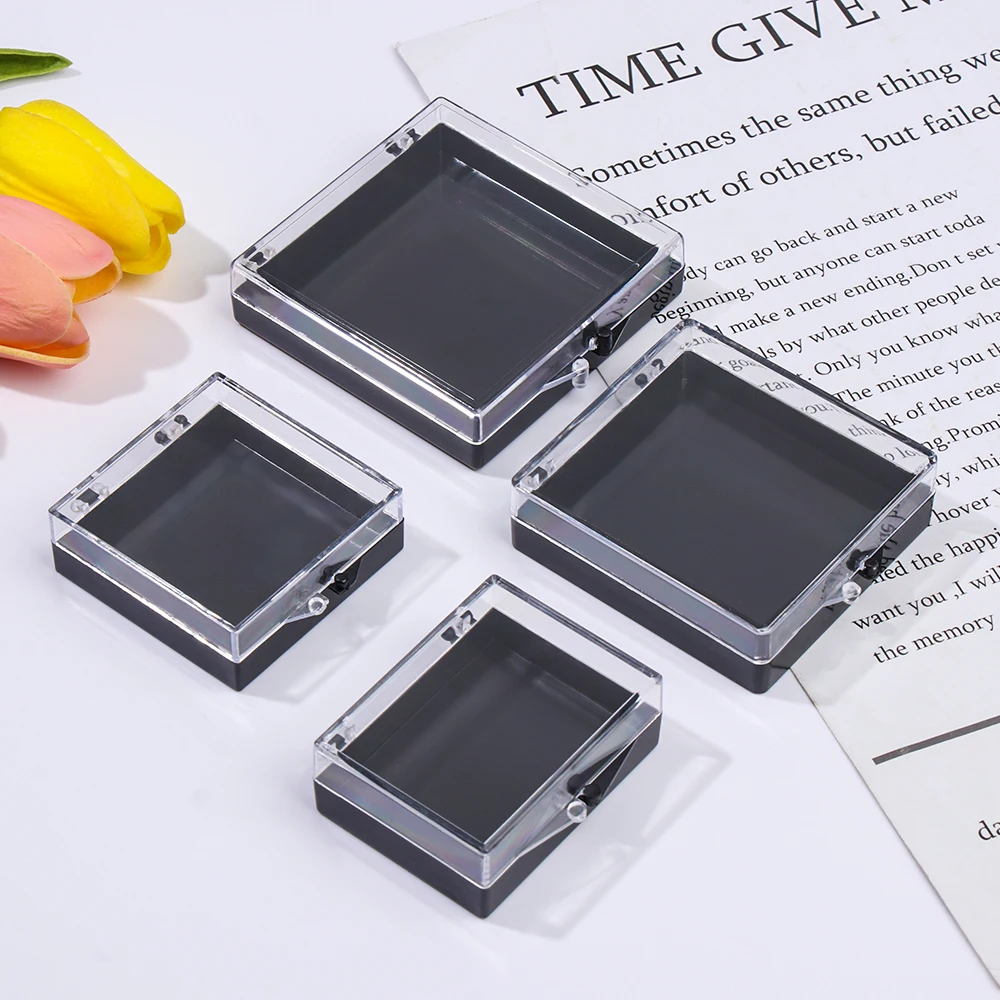 1Pc Square Plastic Storage Box Jewelry Container Transparent Square Box Case Organizer Packaging for Jewelry Beads Earrings