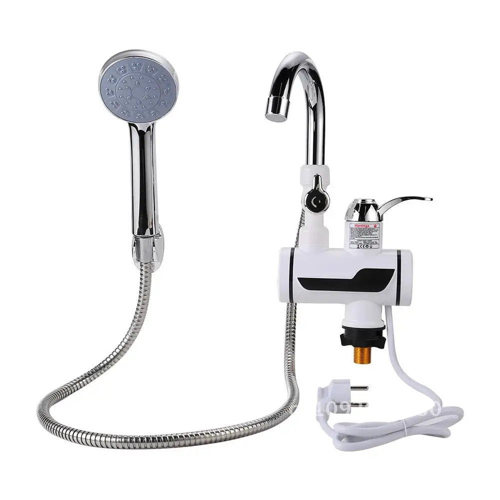 

220V Electric Water Heating Kitchen Sink Faucet Plug EU Water Bathroom Heater Faucet Shower Accessories Faucet Digital Display