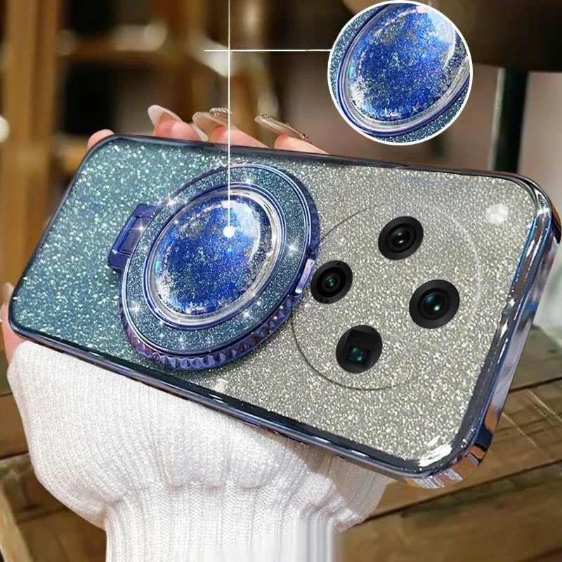 

Luxury Plating For OPPO Find X8 Pro X 8 5G pro Magnetic Stand Holder Diamond Glitter Case For OPPO Find X8 Find pro Soft Cover