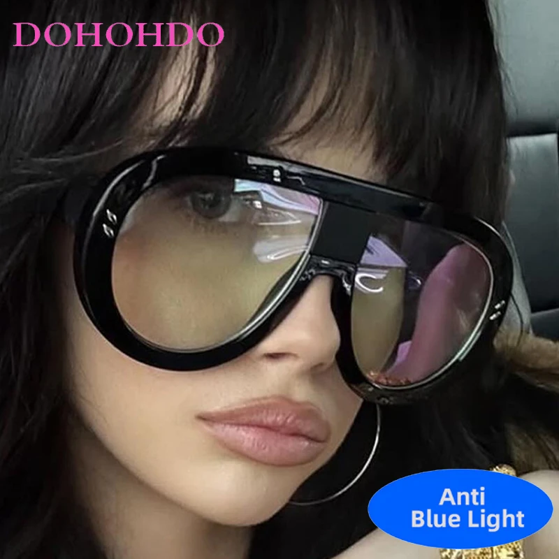 

New Fashion Designer Retro Oversized Pilot Rice Nail Eyeglasses Men Women Computer Anti-Blue Light Glasses Unisex Lentes Очки