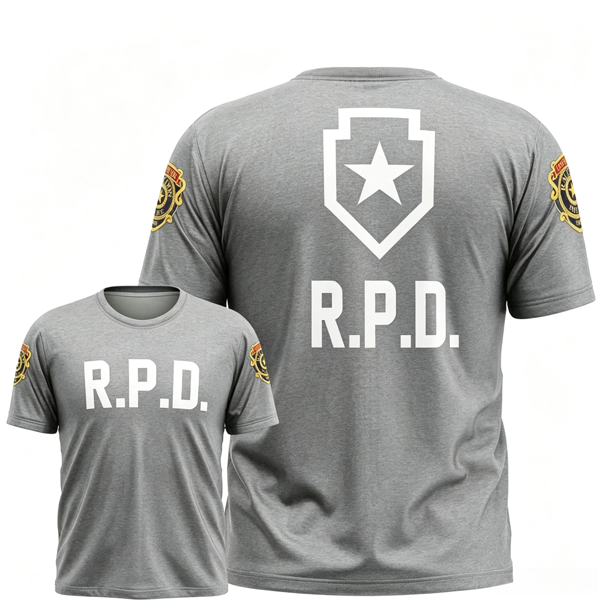 2026 New Zombie Apocalypse R.P.D. Print Short-Sleeved T-Shirt - High Street Loose Round-neck Men's and Women's Top
