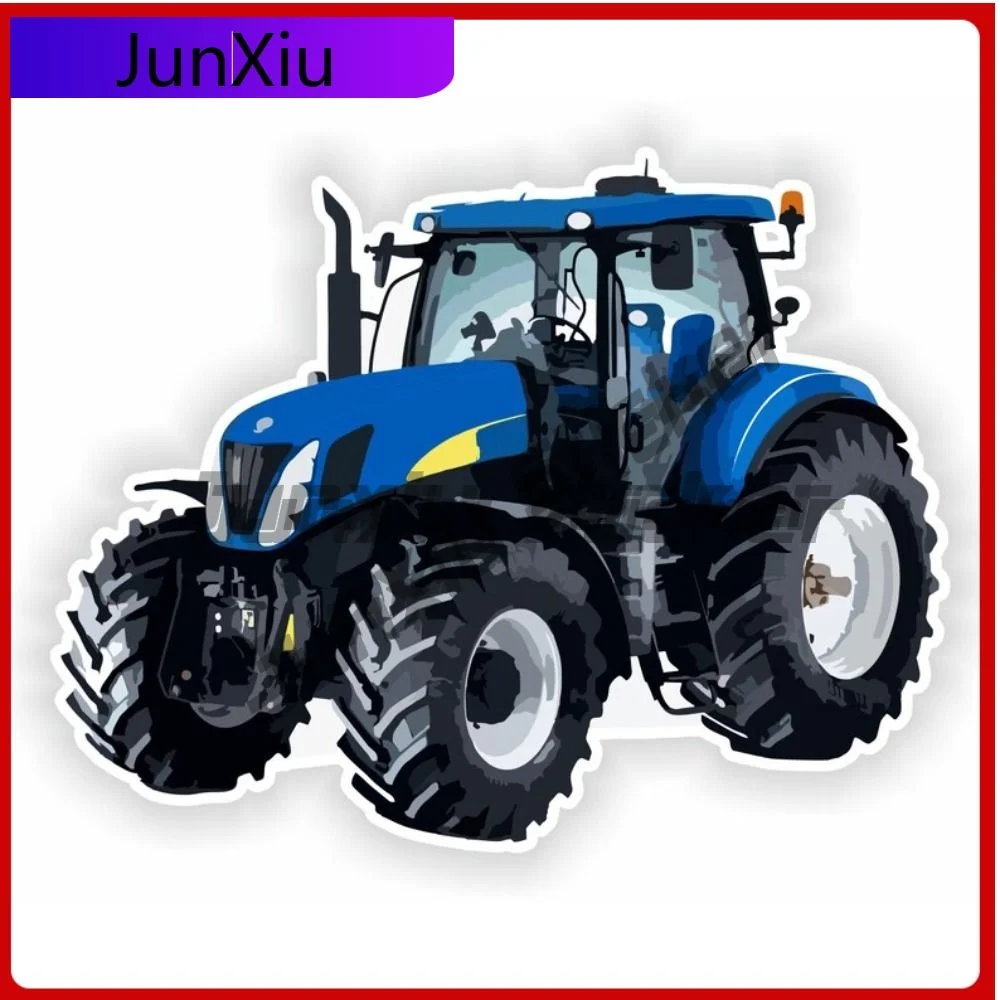 

Cartoon Tractor Blue Vinyl Pictures Stickers Graphic Custom Decals Car Decoration Bumper Suv Motorcycle Cover Waterproof Refit