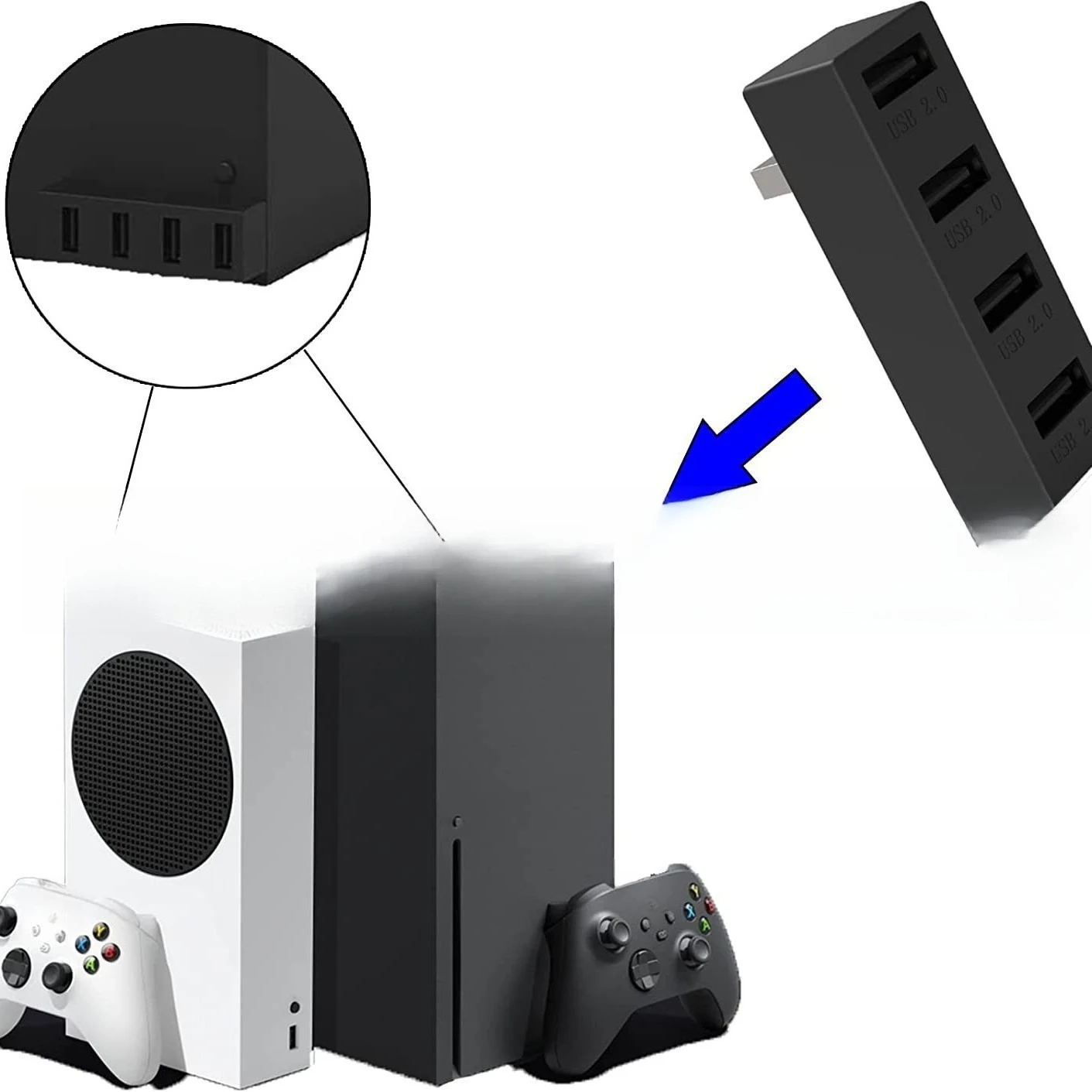 

Игровой конвертер-адаптер 4 USB 2.0, для использования через USB