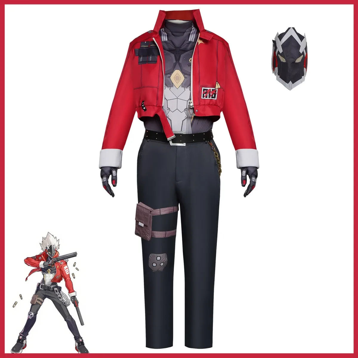 

Аниме-игра Zenless Zone Zero Billy The Kid Косплей Костюм Cunning Hares Красная Униформа Маска Парик Взрослый Мужской Женский Костюм 2025 Лидер продаж