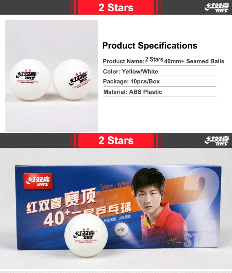 10 Stück/Box DHS Seamed Tischtennisbälle D40+ ABS Neues Material Professionelle ITTF-zugelassene Ping-Pong-Bälle für das Training – Detail 6