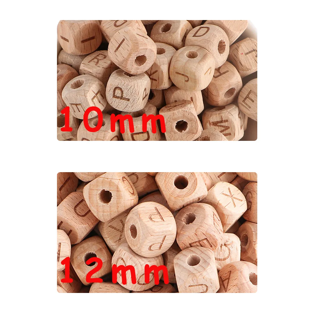 20-100Pcs Beech Wooden Round Beads Wood Letter Beads Hexagon Eco-Friendly DIY Bracelet Necklace Accessories Jewelry Making