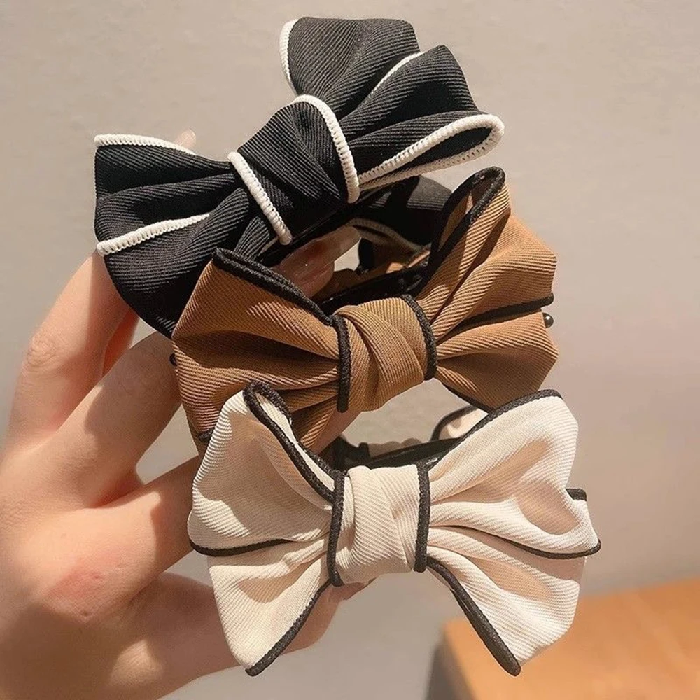 Women Hair Claw Big Bow-knot Hair Decoration Princess Style Hair Gripper Satin Barrette Hairpins Headdress