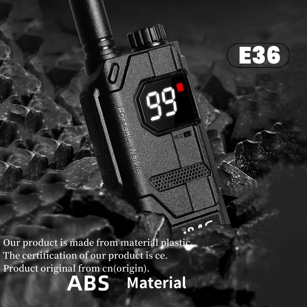 Display de LED sem licença FRS462-467MHz PMR 446mhz Mini Walkie Talkie Pass Through FCC CE Rohs REACH E36 Handheld Two Way Radios