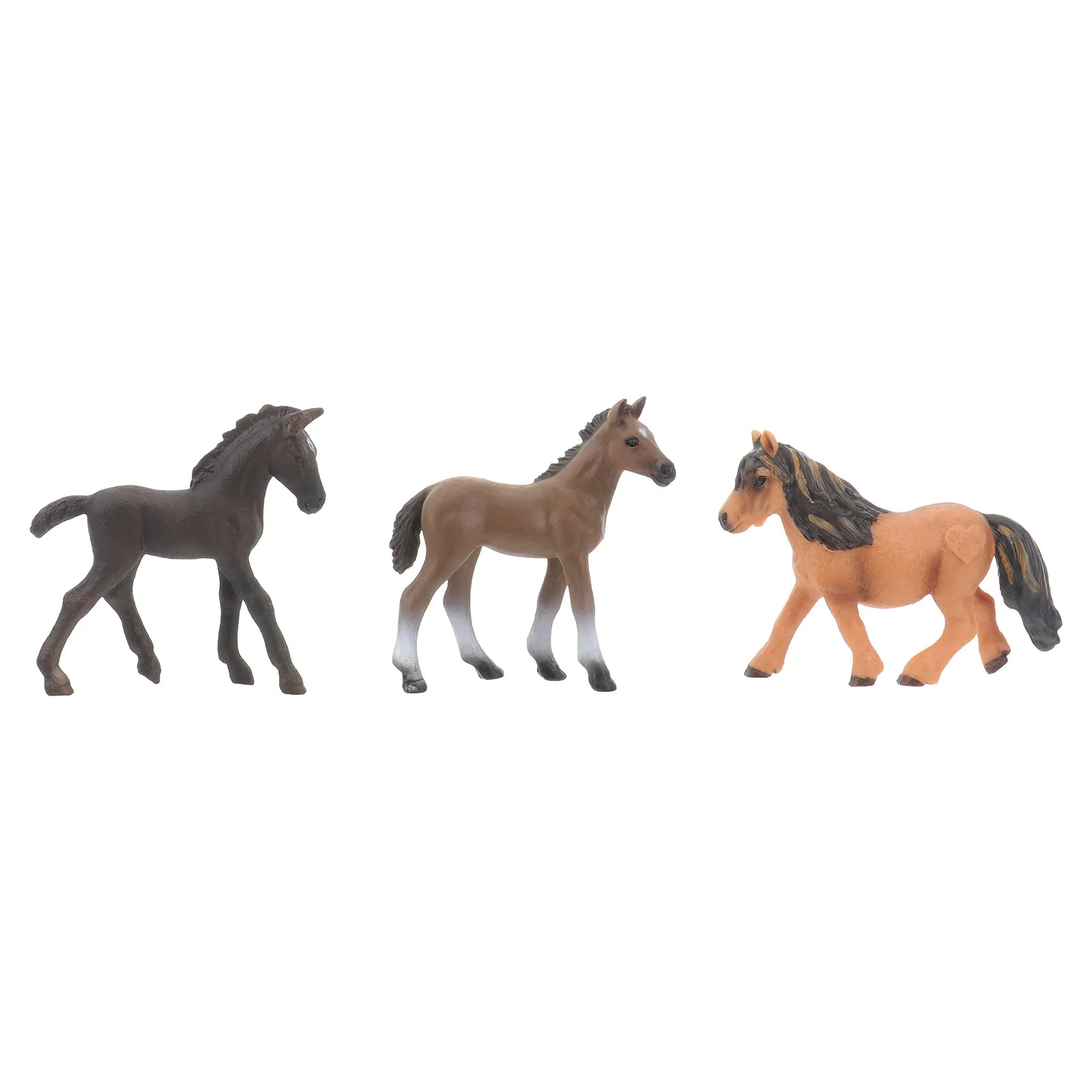 

3Pcs Realistic Horse Cognitive Playthings Educational Desktop Decorations Hand Painted Exquisite Lifelike Simulation Artificial