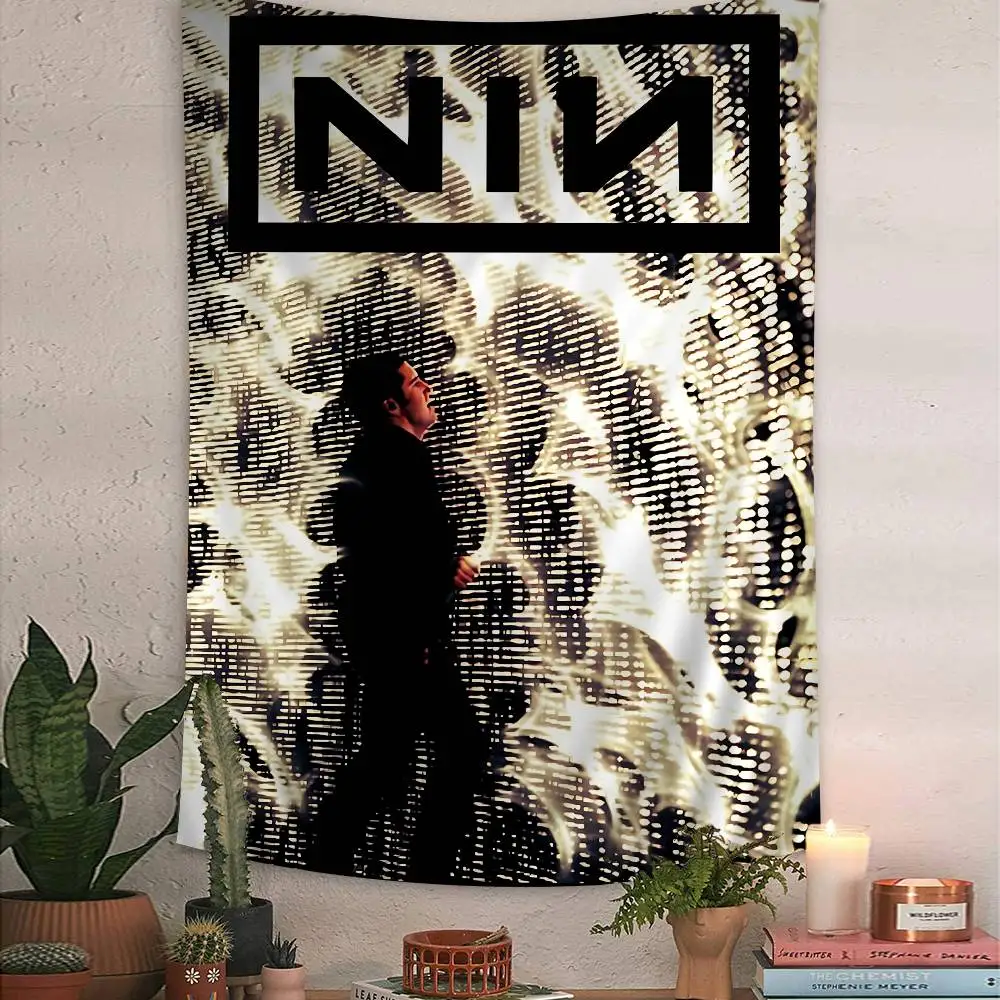 band Nine I-Inch N-Nails Vintage Colorful Tapestry Wall Hanging Cheap Hippie Wall Hanging Bohemian Wall Tapestries Mandala
