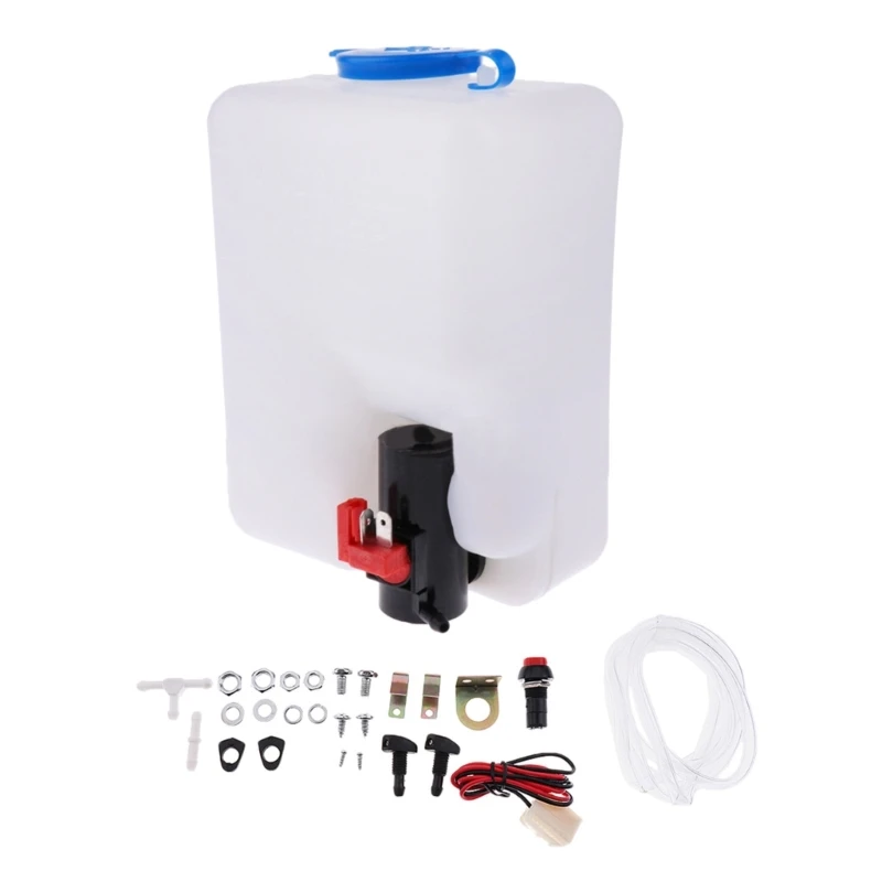 12V Car Windshield Washer Bottle Windshield Washer Reservoir Bottle with Wiring Water Hose Dropship