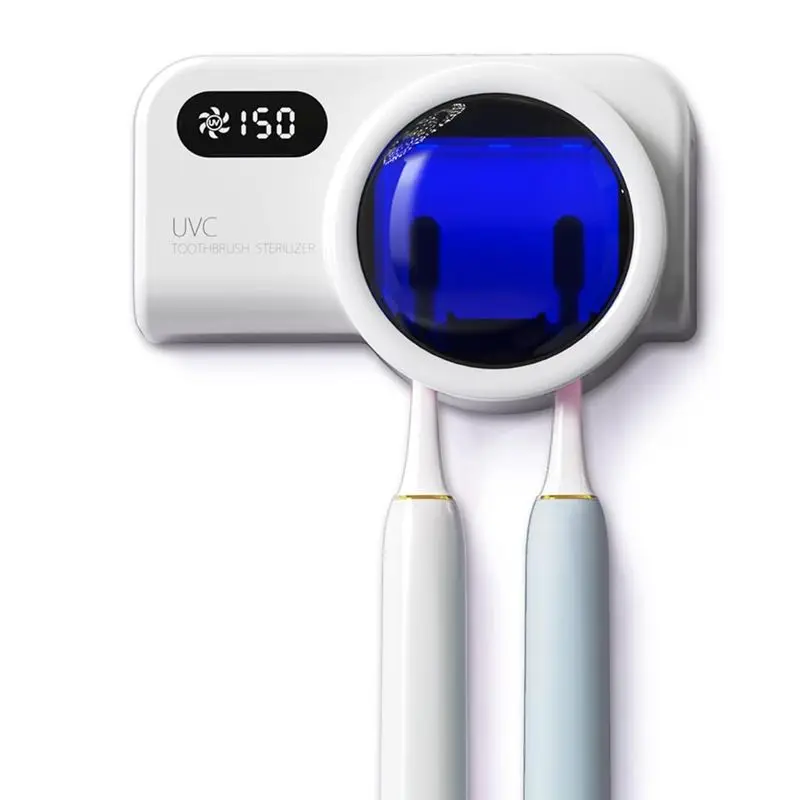 

Toothbrush Holder & Cleaner, Cleaning And Air Drying,Rechargeable Wall Mounted, For All Electric & Manual Toothbrush