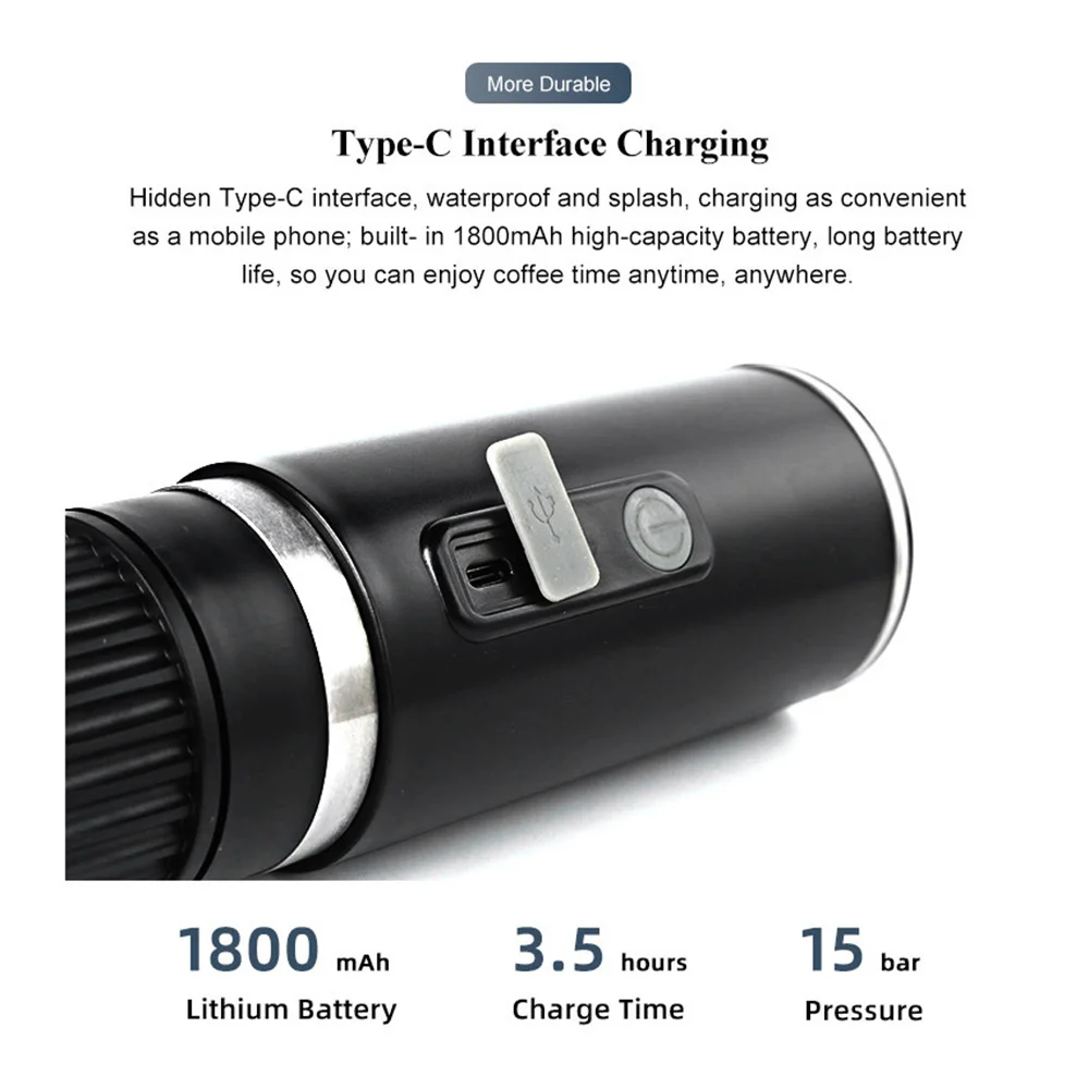 Portable Full-Automatic Espresso Coffee Machine Mini For Large And Small Capsules