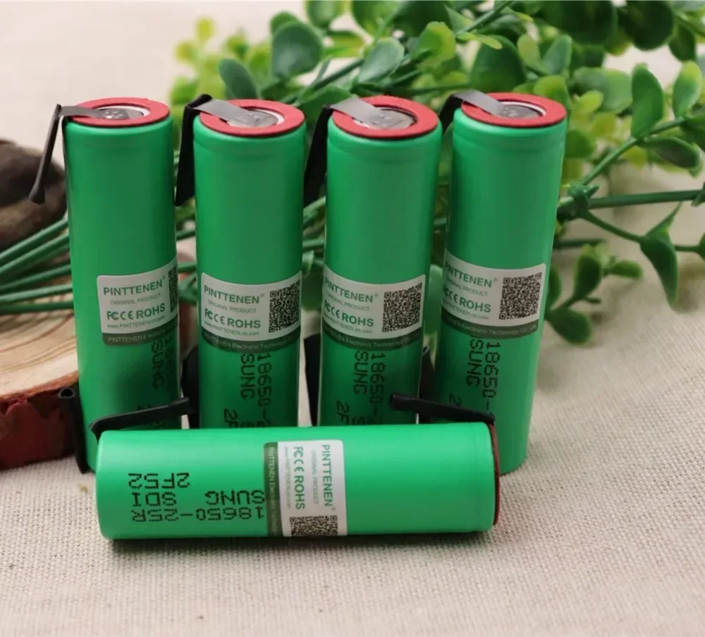 100% batteria originale 18650 2500mah INR18650 25R 20A batteria ricaricabile + nichel fai da te