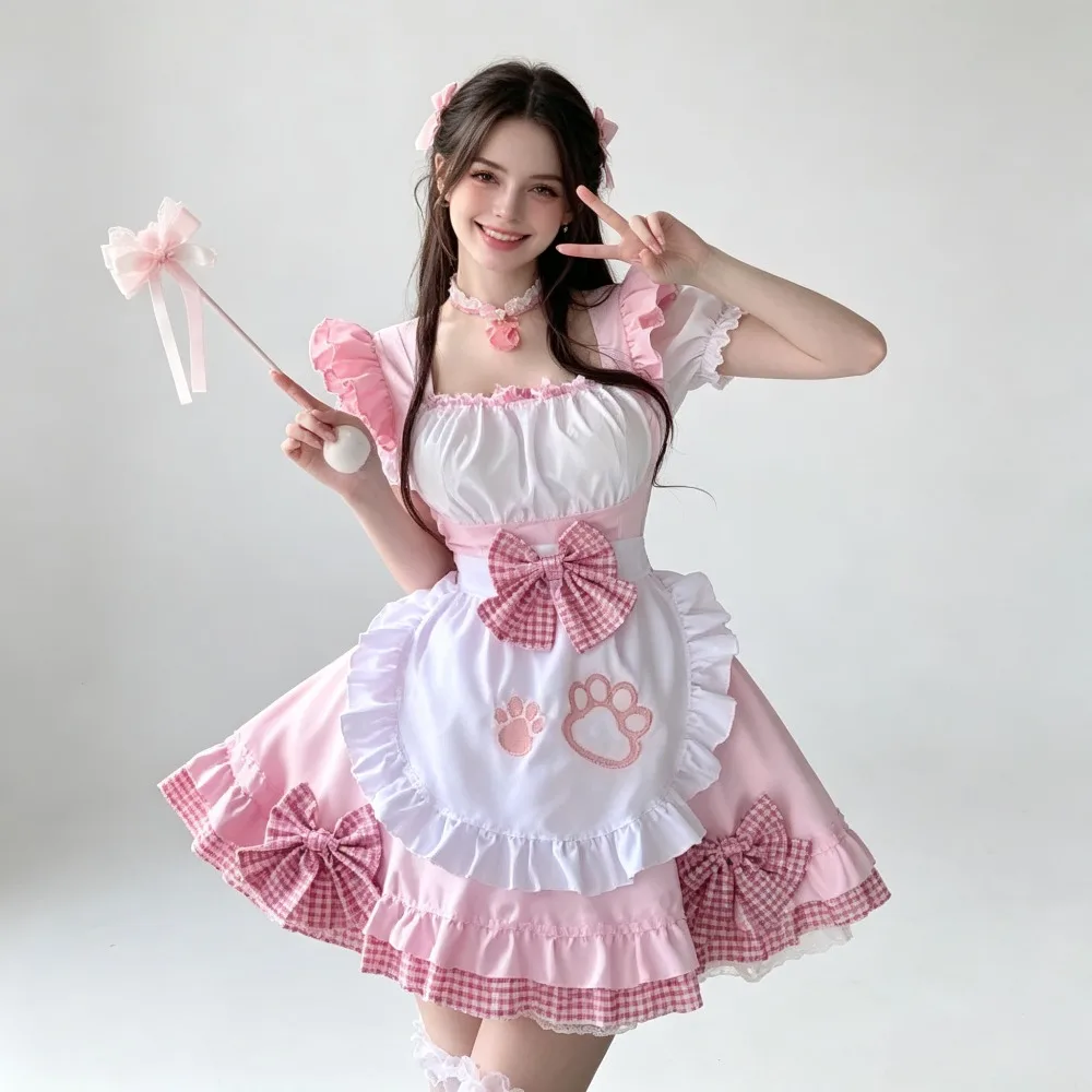 Lolita Halloween Cosplay Japanese Kawaii Cat Maid Outfit Sweet Soft Girl Ruffle… - Image 2