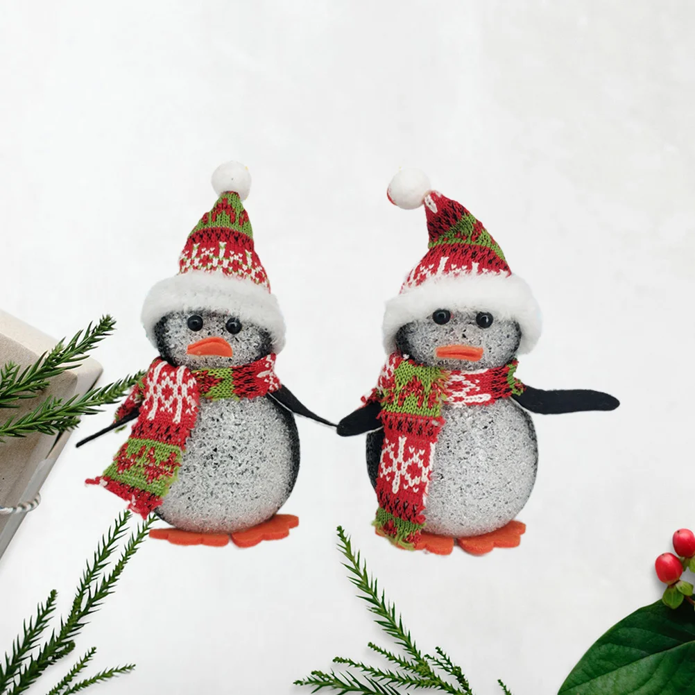 3 قطعة عيد الميلاد LED متوهجة البطريق ضوء الليل الملونة سطح المكتب مصباح لينة ضوء غرفة نوم غرفة عيد الميلاد شجرة الديكور