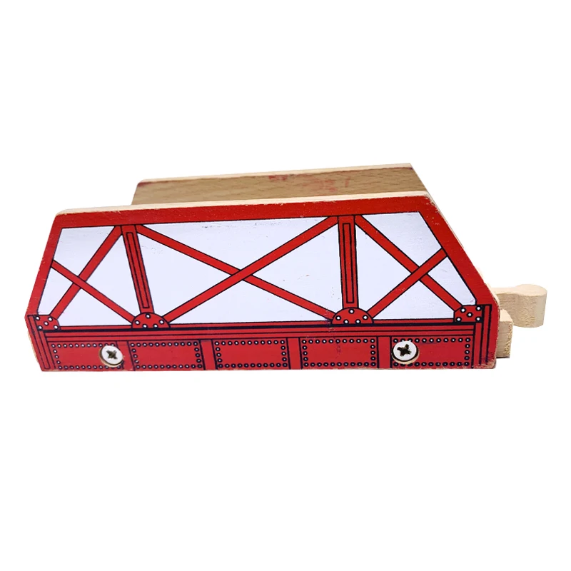 Wood Train Track Accessories Bridge Track Toys Compatible With Train Wooden Tracks Kids Train Scene Boys Toy Gift  S35