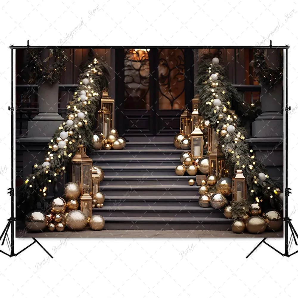 خلفية درج عيد الميلاد للتصوير الفوتوغرافي كريس ديكور الدرج تراكب للصور التقطت الصور خلفية الأطفال الصغار