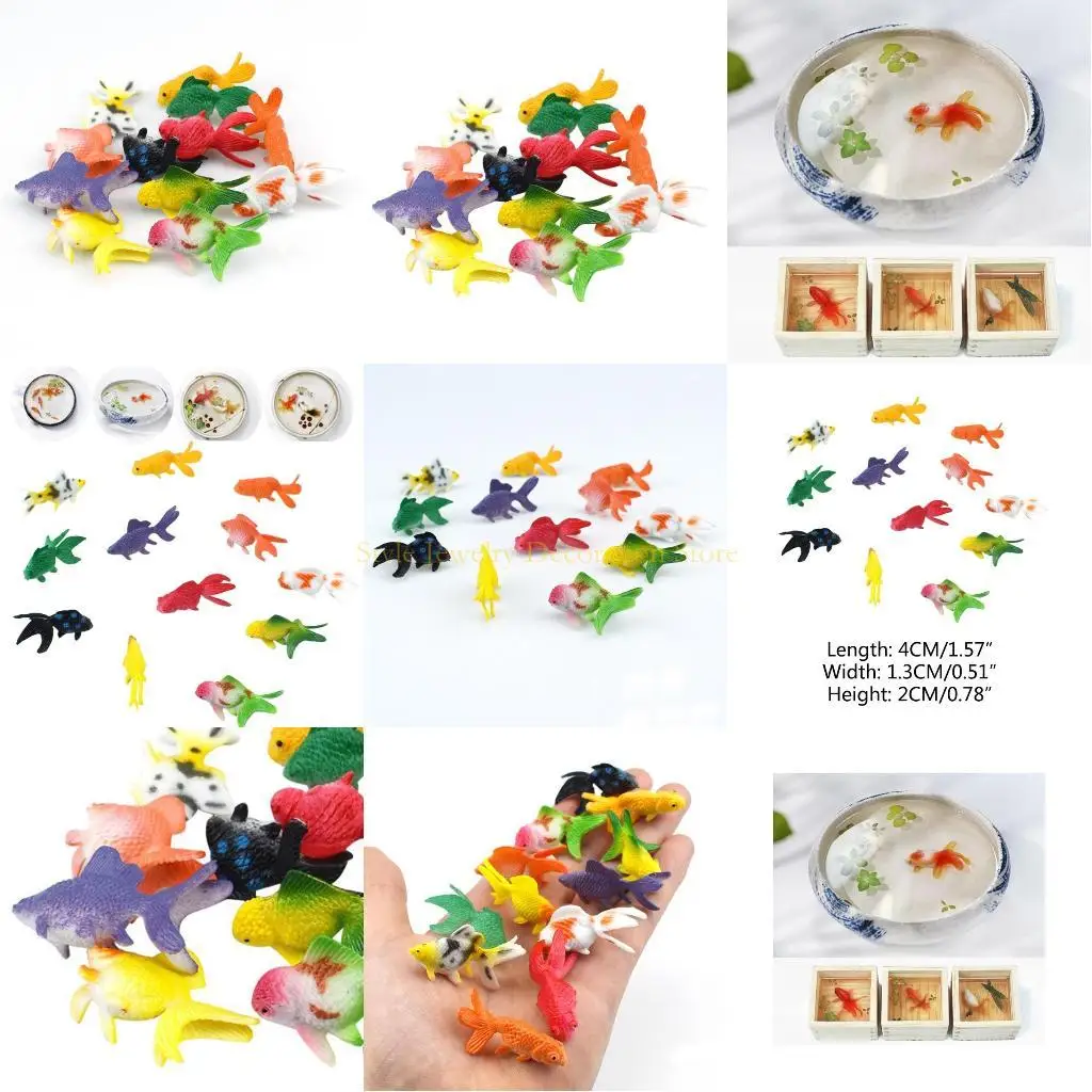 

D46E 12 Pcs PVC Goldfishes Models Epoxy Filling Material Crystal Ocean Resin Filler