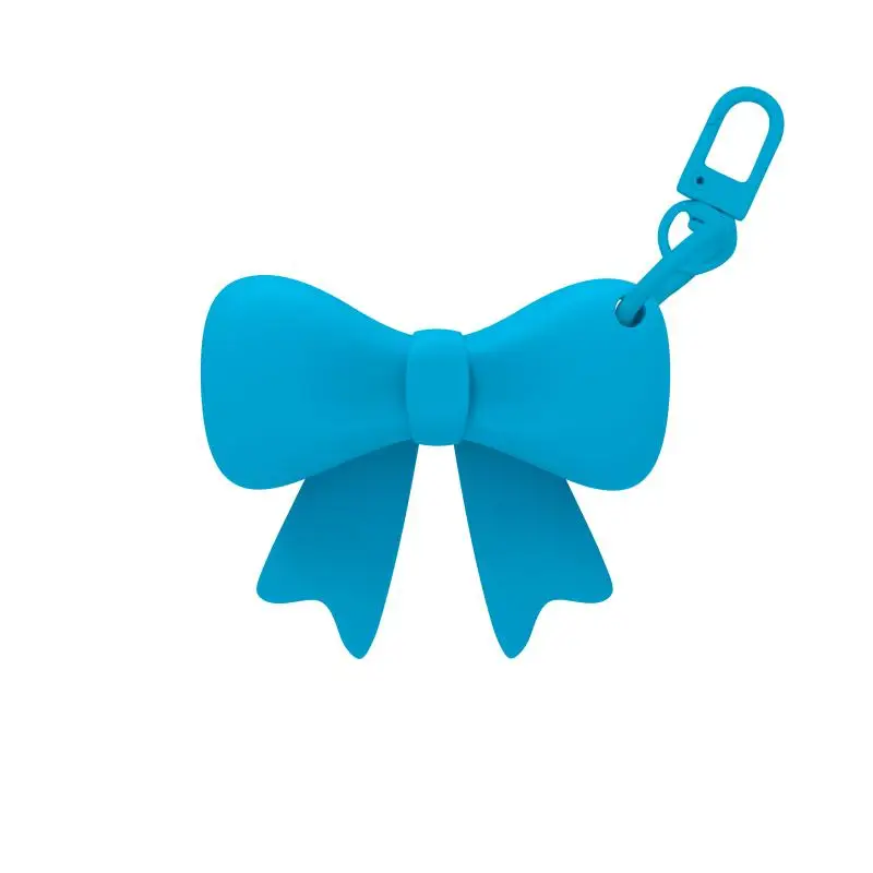 NEW Silicone Bow Lipstick Holder With Keychain Easy To Carry Lip Gloss Protective Sleeve Lipstick Holder Bag Pendant view 6